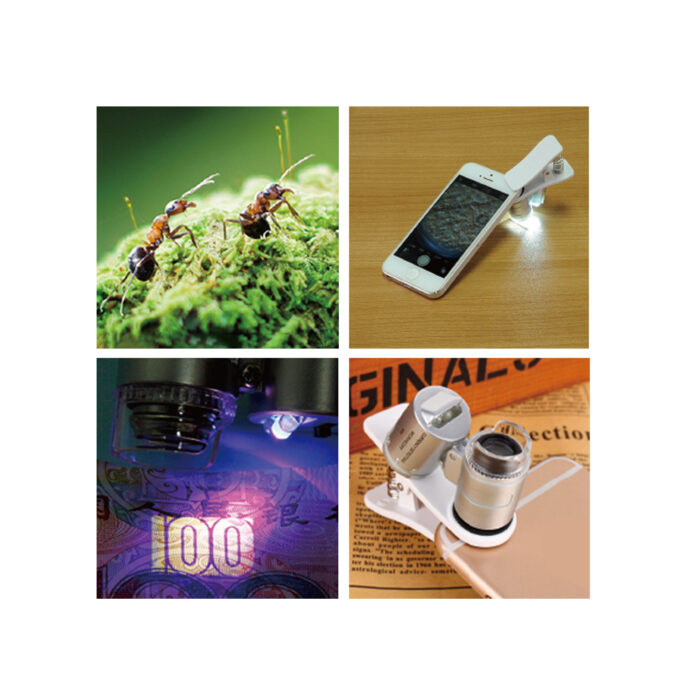 Starktech MICROSCOPIO 60X CON LUZ UV/BLANCA CON CLIP PARA CELULAR - StarkTech